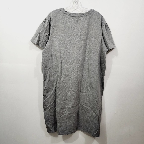 Eloquii Gray Tie Waist Flared Bell Sleeve Shirt Dress Womens Plus Size 14 16 1X - Picture 6 of 15